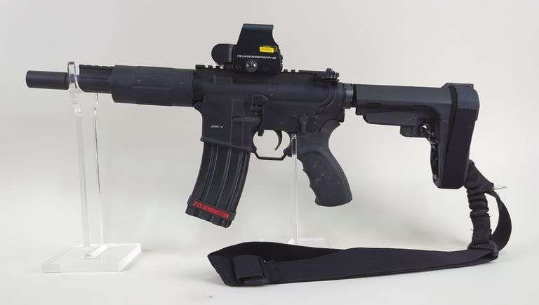 Spike's Tactical Zombie SL 15 .223 Cal Pistol SN# SAR31068, KB Mfg 1:9 Twist, Red/Green Sight, Adjustable Brace image