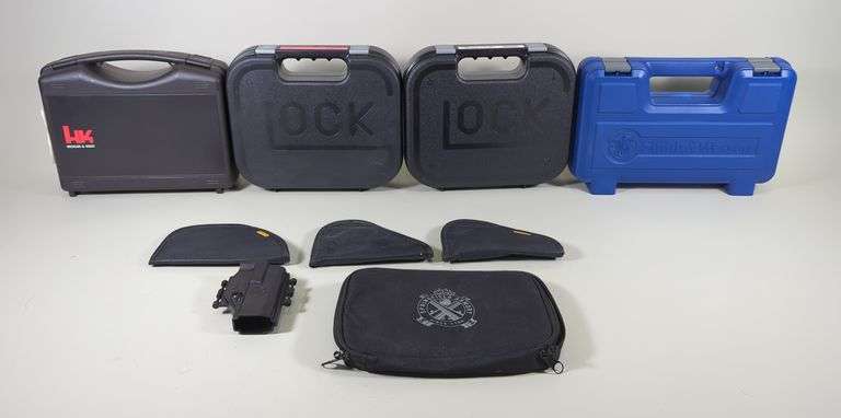 Pistol Cases And Holsters, Qty 9, Brands Include Glock, Ruger, Sig And More image