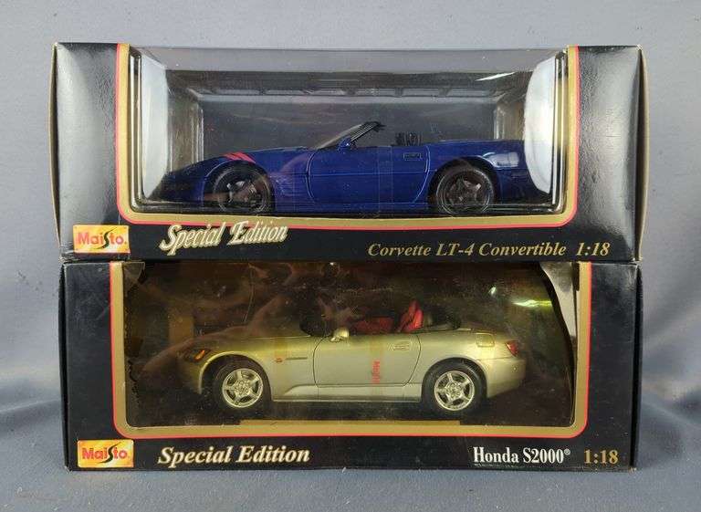 Maisto 1:18 Scale Diecast Cars - Corvette LT-4 Convertible & Honda S2000 image