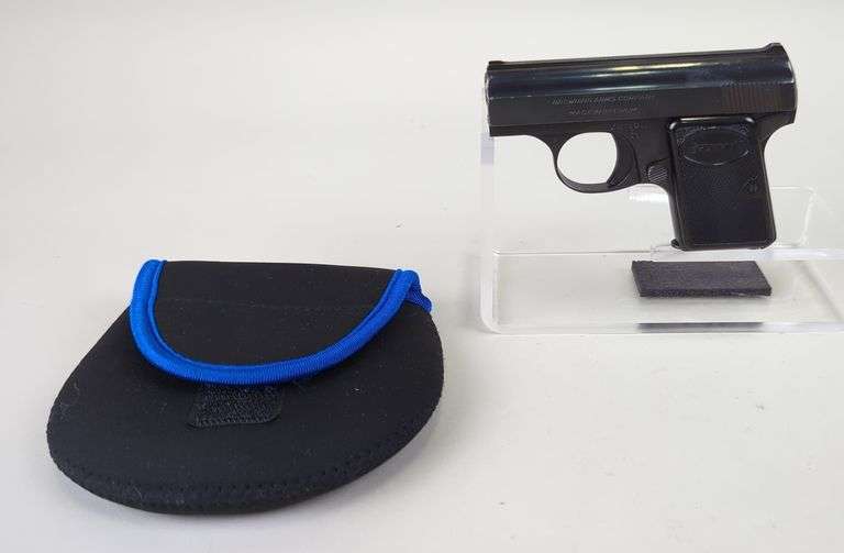 Belgium Browning Arms Baby Browning 6m/m35 Cal  Pistol SN# 398960, In Soft Pouch image