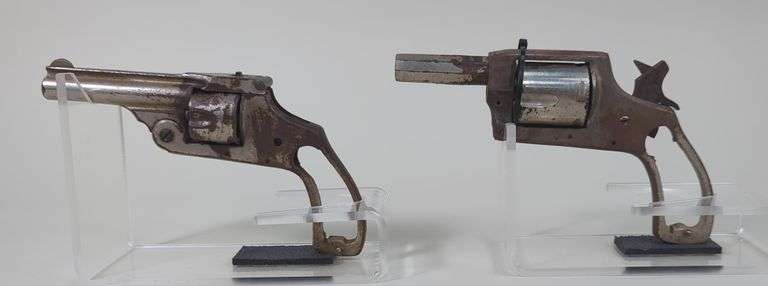 Iver Johnson Handguns, Qty 2, Includes Double Action Model 1900 SN# 12461 850, Frame Cylinder And Hammer Only, And Safety Automatic Second Model SN# E340 70, Frame And Cylinder Only, Both Are 5-Shot and .38 S&W Cal image