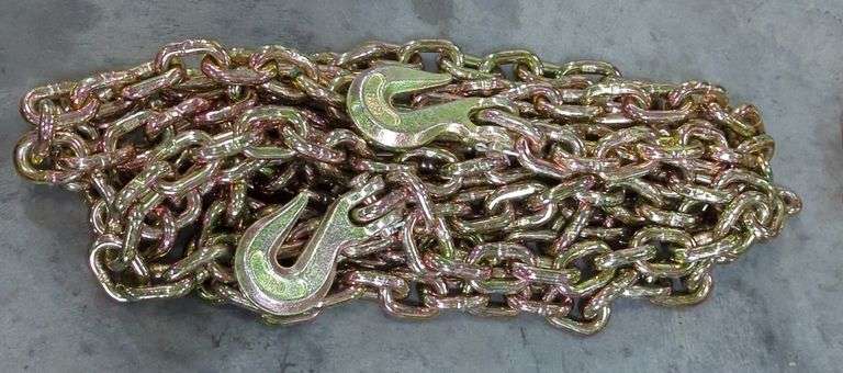 Heavy Duty 3/8" Tow Chain With Forged Steel Hooks image