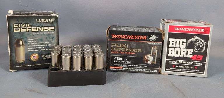 Winchester, Hornady, And Liberty Ammunition .45 Colt And Long Colt Ammo, Approx 59 Rds, Local Pickup Only image