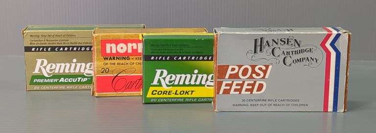 Ammo Assortment Including Remington 7mm-08 Ammo, Approx 7 Rds And 13 Empty Brass, Norma 7.62 Russ Ammo, Approx 15 Rds And 5 Empty Brass, Remington .257 Roberts Ammo, Approx 4 Rds And 16 Empty Brass, And Hansen Cartridge Company 30-06 Spg Ammo, Approx 20 Rds, Local Pickup Only image