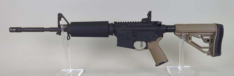 Konza Guns KJ15 5.56 Nato  Rifle SN# KJ02630, Adjustable Stock, Flip Up Rear Sight, 2nd Amendment Printed On Mag Well, No Mag image