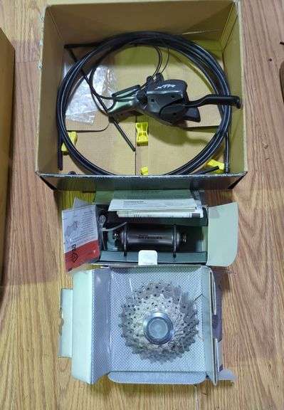 Bicycle Components Including Shimano XTR Shifter, Dura-Ace Cassette And Ultegra Hub Bicycle Parts image