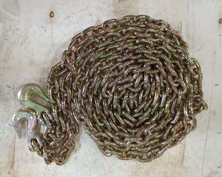 Heavy Duty 3/8" Tow Chain With Forged Steel Hooks image