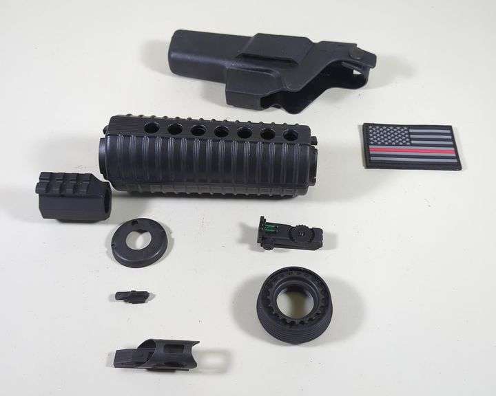 Glock Holster 45, And Gun Parts Including Fiber Optic Sights, Gun Rail And More image