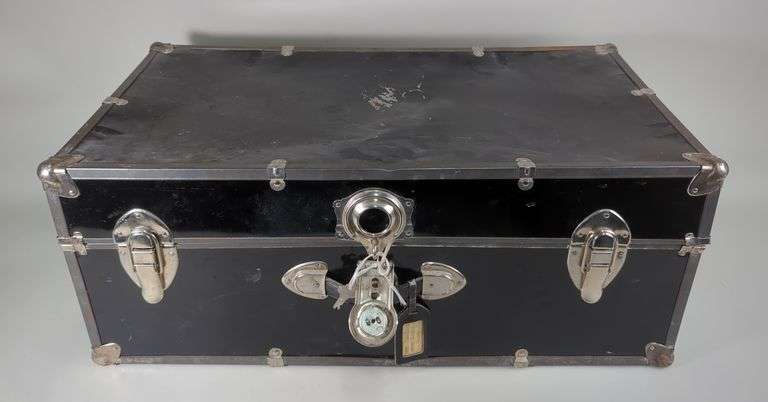 Storage Footlocker Trunk, 30" X 16" X 12", Has Key image