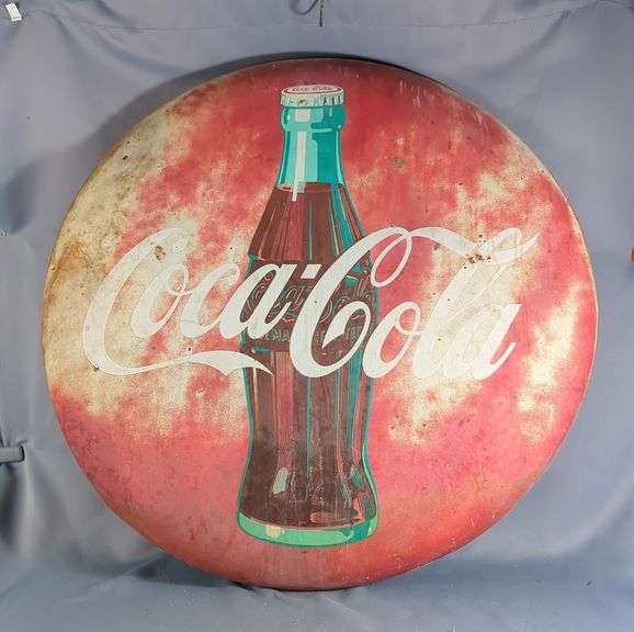 Oversized Coca-Cola Button Sign image