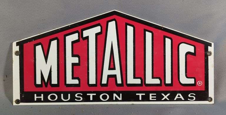 Metallic Houston Texas Enamel Sign image