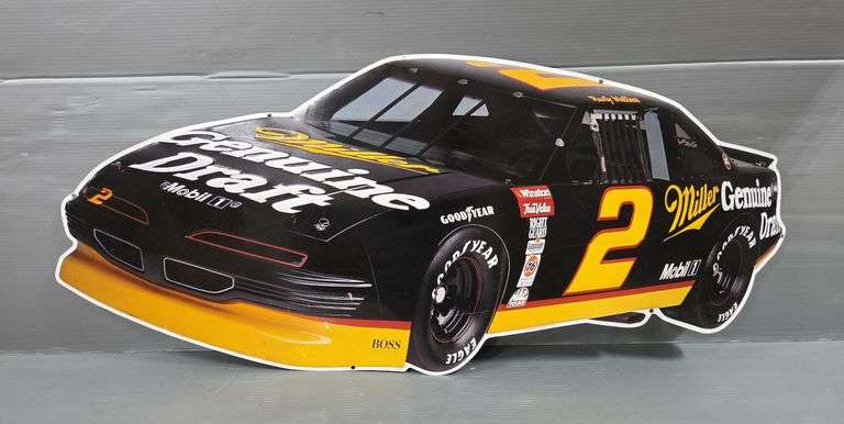 Miller Genuine Draft NASCAR #2 Racing Car Metal Sign image