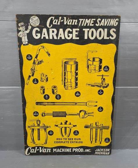 Cal-Van Time Saving Garage Tools Wood Sign image