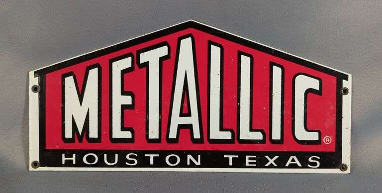 Metallic Houston Texas Enamel Sign image