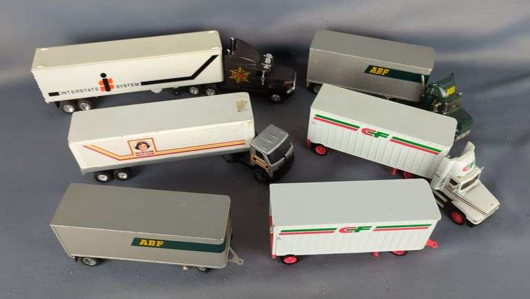 Assorted Semi Trailer Model Trucks: ABF, Interstate, CF, Spider, Little Debbie image