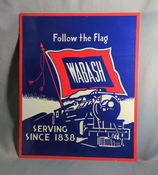 Wabash Metal Railroad Sign image