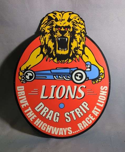Lions Drag Strip Metal Sign image