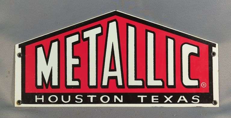 Metallic Houston Texas Enamel Sign image
