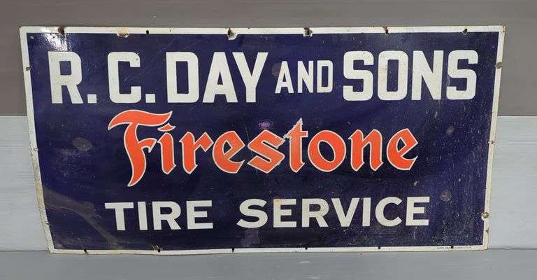 Firestone Tire Service Enamel Sign image