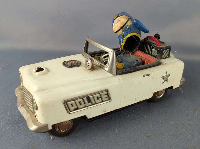 Vintage Nomura Tin Mystery Battery Operated Police Car image