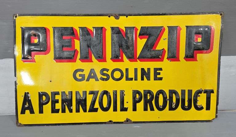 Pennzip Gasoline Pennzoil Product Metal Sign image