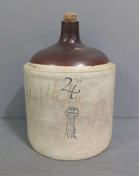 Buckeye Pottery Blue Ribbon Brand 4 Gallon Jug image