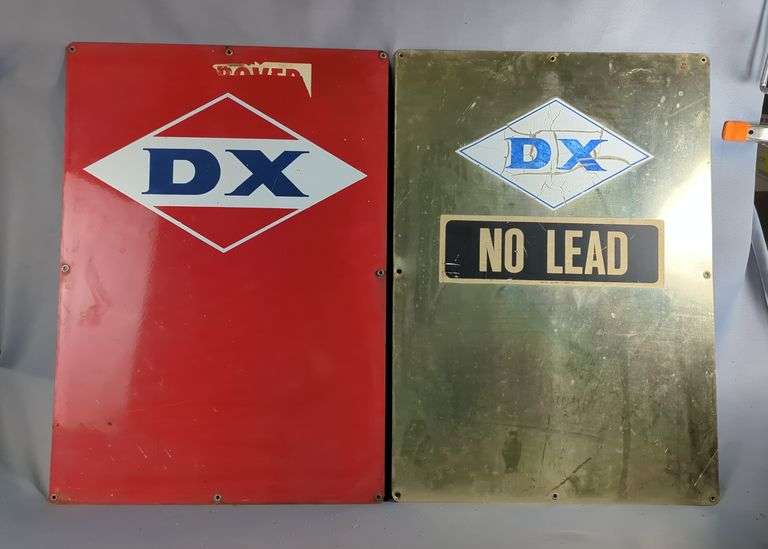 DX Oil Metal Advertising Signs, Qty 2 image