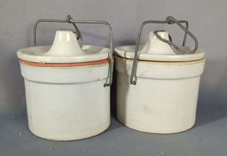 Stoneware Kitchen Jars With Wire Bail Close Lids image