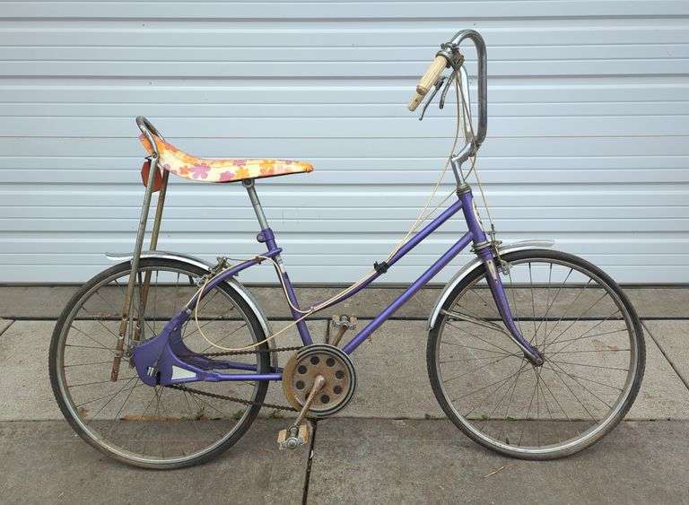 Western Flyer 24" Bike With Banana Seat, Handlebars Are Loose, Tires Need Air/Replaced image