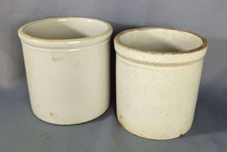 Stoneware Crock Pots, Qty 2 image