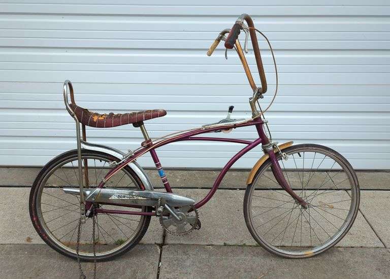 Schwinn Swinger 24" Bike With Banana Seat, High Bars, And Control Console, Chain Is Detached, Tires Need Air/Replaced image