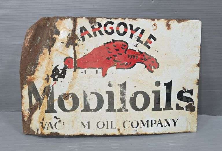 Gargoyle Mobiloils Vacuum Oil Company Double-Sided Sign image