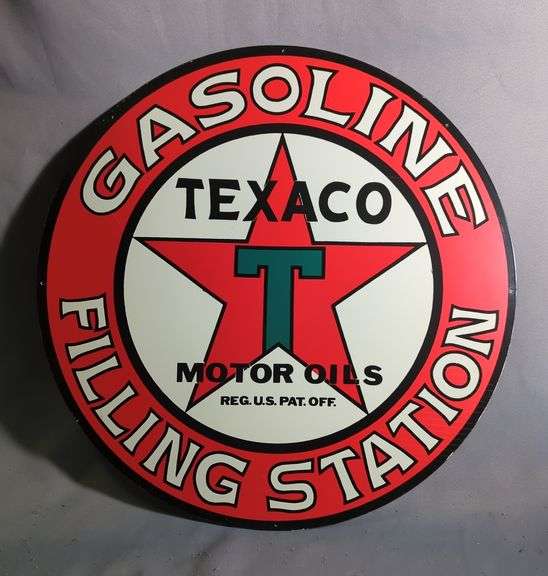 Texaco Gasoline Filling Station Motor Oils Metal Sign image