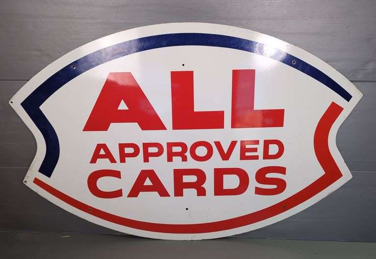 All Approved Cards Porcelain Advertising Sign image