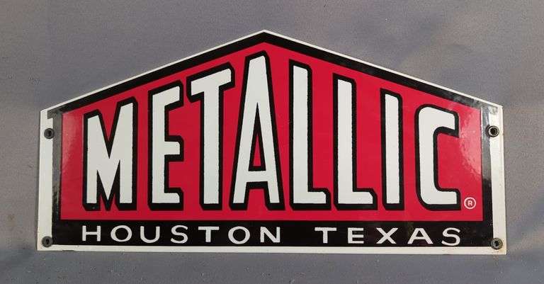 Metallic Houston Texas Enamel Sign image