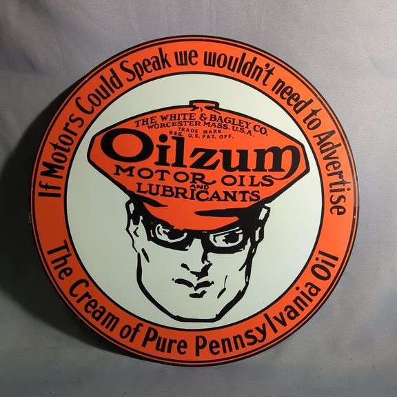 Oilzum Motor Oils and Lubricants Metal Sign image