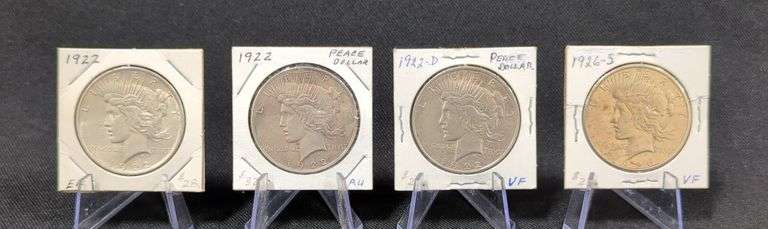 1922, Qty 2, 1922 D, And 1926 S Peace Dollars image