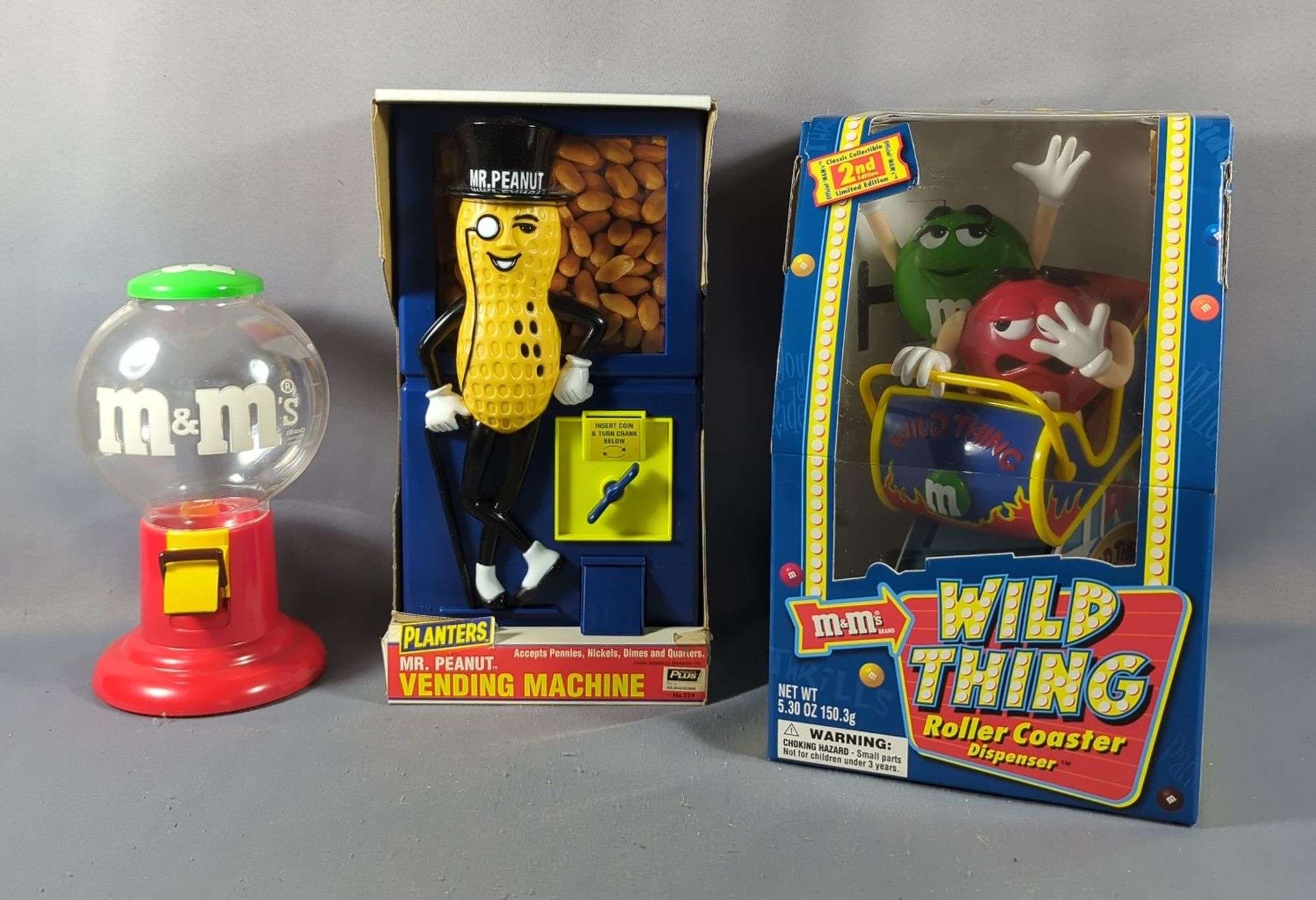 M&M's And Mr. Peanut Candy And Peanut Dispensers, Qty 3 - Mayo