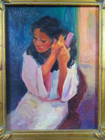 Michael Bingham (American), Original Oil On Canvas, Signed, Framed, Includes Artist Biography On The Back, 21" X 18"