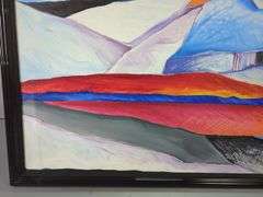 Randy Rudman Original Contemporary Oil On Canvas, Framed, 51" X 63", Some Water Damage