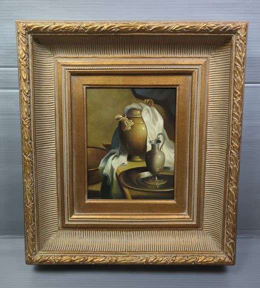 Robert Caspers (English 1928-2012) Still Life Oil Painting, Framed, 19" x 17"