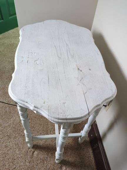 Painted Side Table with Spindle Legs