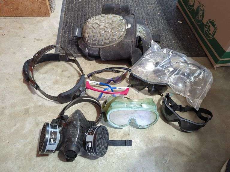 Safety Gear Including Masks, Goggles, Glasses, and Knee Pads