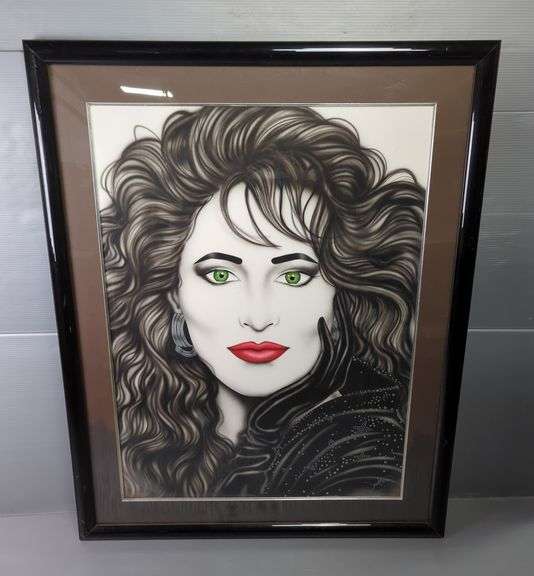 Jennifer Janesko (American), Original Mixed Media Commissioned Piece Depicting Gina Rudman, Signed, Framed And Matted, 49.5" X 39", Has Some Water Damage