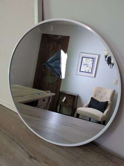 Round Framed Mirror and Framed Bulletin Board, 20-24"