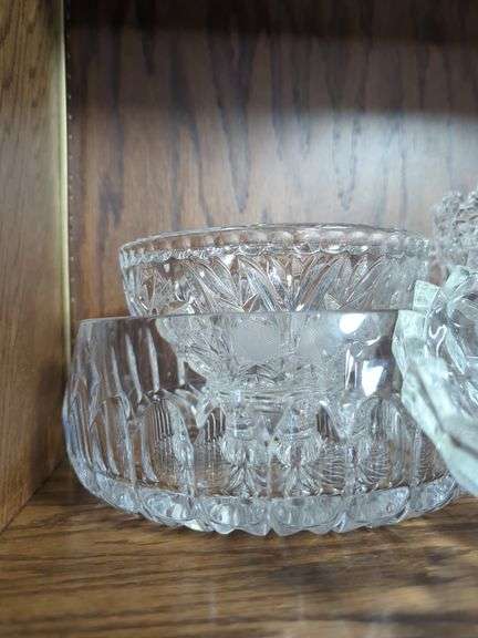 Cut Glass Bowls And Serving Pieces, Approx Qty 15