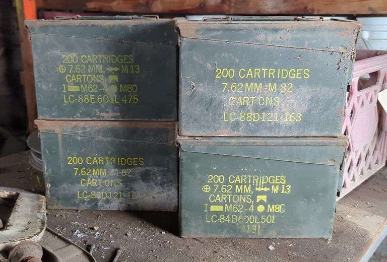 Ammunition Cans Marked 7.62MM M13/M82, All Empty, Qty 4