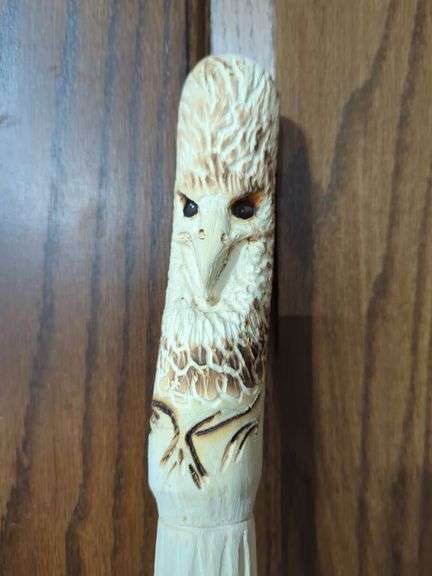 Hand Carved Double Headed Walking Stick - 63 Inches Tall