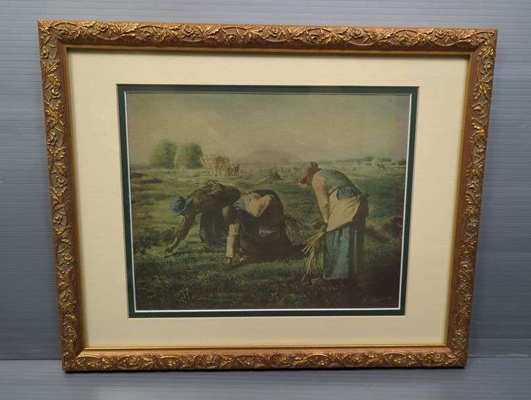 Jean-Francois Millet (France 1814-1875) 'The Gleaners' Print, Framed With Double Matte, 12.25" x 15.25"