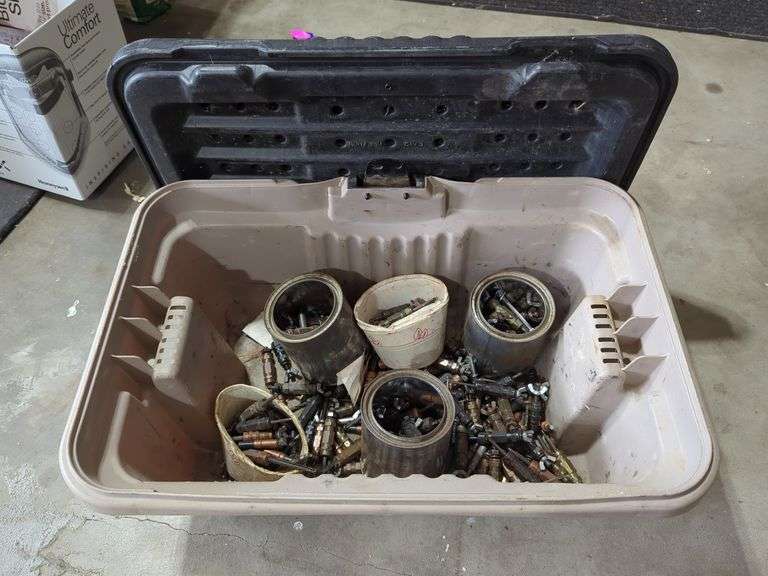 Storage Bin With Wing Nut Draw Clecos
